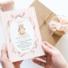 Bunny and Pink Stripes Baby Shower Invitation, Girl Baby Shower, Printable File, Edit Yourself, SH247 Bunny and Pink Stripes Baby Shower Invitation, Girl Baby Shower, Printable File, Edit Yourself, SH247