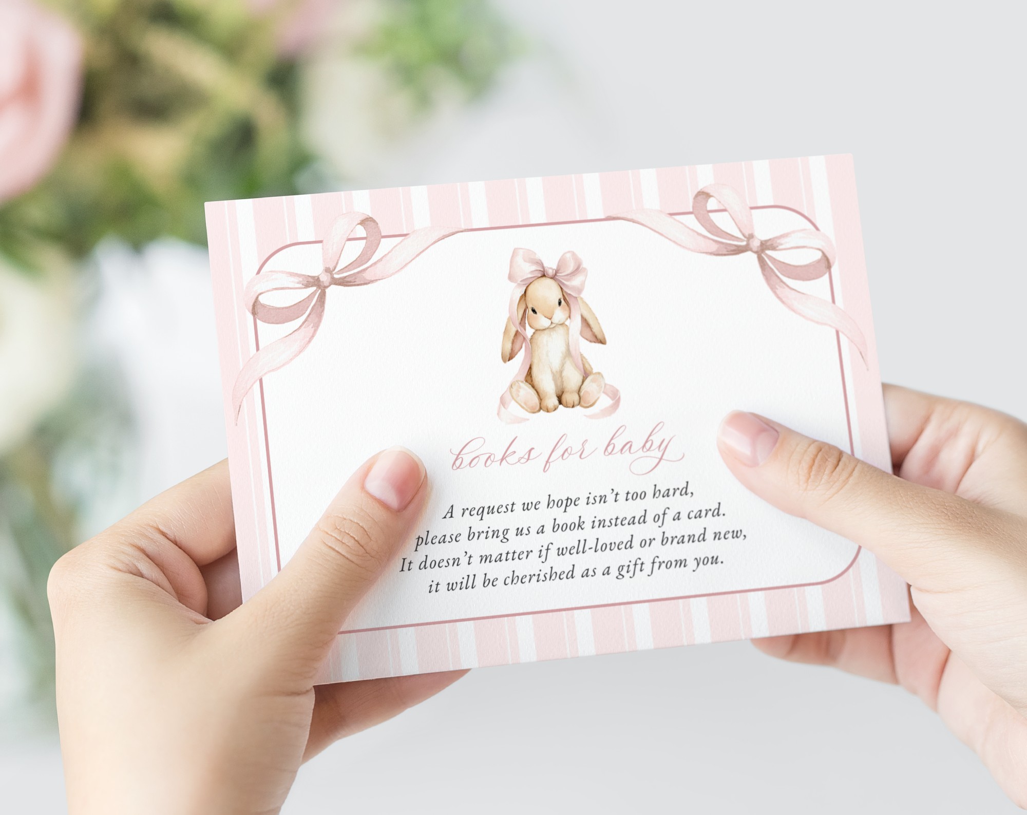 Bunny and Pink Stripes Baby Shower Invitation Suite, Girl Baby Shower, Printable File, Edit Yourself, SH247 Bunny and Pink Stripes Baby Shower Invitation Suite, Girl Baby Shower, Printable File, Edit Yourself, SH247