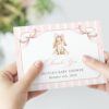 Bunny and Pink Stripes Thank You Card, Girl Baby Shower, Printable File, Edit Yourself, SH247 Bunny and Pink Stripes Thank You Card, Girl Baby Shower, Printable File, Edit Yourself, SH247