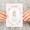 Bunny and Pink Stripes First Birthday Invitation, Birthday Stationery, Girl Birthday, Printable File, Edit Yourself, SH248