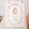Bunny and Pink Stripes Welcome Sign, First Birthday, Girl Birthday, Printable File, Edit Yourself, SH248