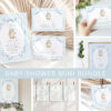 Bunny and Blue Stripes Baby Shower Mini Bundle, Boy Baby Shower, Printable File, Edit Yourself, SH249
