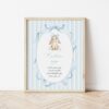 Bunny and Blue Stripes Custom Sign, Printable File, Edit Yourself, SH249 SH250