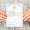 Bunny and Blue Stripes Baby Shower Games, Set of 3 Games, Boy Baby Shower, Printable File, Edit Yourself, SH249