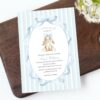 Bunny and Blue Stripes Baby Shower Invitation, Boy Baby Shower, Printable File, Edit Yourself, SH249