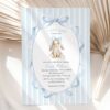 Bunny and Blue Stripes Baby Shower Invitation, Boy Baby Shower, Printable File, Edit Yourself, SH249