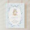 Bunny and Blue Stripes Welcome Sign, Baby Shower Sign, Boy Baby Shower, Printable File, Edit Yourself, SH249