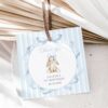 Bunny and Blue Stripes Favor Tags, First Birthday, Boy Birthday, Printable File, Edit Yourself, SH250