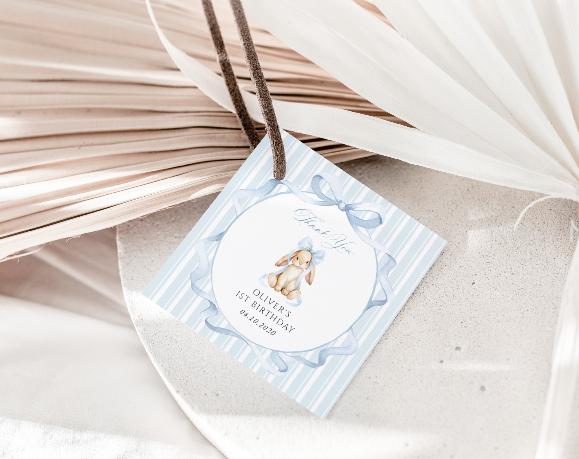 Bunny and Blue Stripes Favor Tags, First Birthday, Boy Birthday, Printable File, Edit Yourself, SH250 Bunny and Blue Stripes Favor Tags, First Birthday, Boy Birthday, Printable File, Edit Yourself, SH250