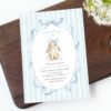 Bunny and Blue Stripes First Birthday Invitation, Birthday Stationery, Boy Birthday, Printable File, Edit Yourself, SH250