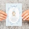 Bunny and Blue Stripes First Birthday Invitation, Birthday Stationery, Boy Birthday, Printable File, Edit Yourself, SH250 Bunny and Blue Stripes First Birthday Invitation, Birthday Stationery, Boy Birthday, Printable File, Edit Yourself, SH250