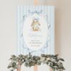 Bunny and Blue Stripes Welcome Sign, First Birthday, Boy Birthday, Printable File, Edit Yourself, SH250