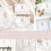 Baby Bunny and Pink Flowers Baby Shower Mini Bundle, Girl Baby Shower, Printable File, Edit Yourself, SH251 Baby Bunny and Pink Flowers Baby Shower Mini Bundle, Girl Baby Shower, Printable File, Edit Yourself, SH251
