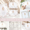 Baby Bunny and Pink Flowers Baby Shower Mini Bundle, Girl Baby Shower, Printable File, Edit Yourself, SH251 Baby Bunny and Pink Flowers Baby Shower Mini Bundle, Girl Baby Shower, Printable File, Edit Yourself, SH251