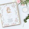 Baby Bunny and Pink Flowers Custom Sign, Printable File, Edit Yourself, SH251 SH252 Baby Bunny and Pink Flowers Custom Sign, Printable File, Edit Yourself, SH251 SH252