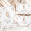 Baby Bunny and Pink Flowers Baby Shower Invitation Suite, Girl Baby Shower, Printable File, Edit Yourself, SH251 Baby Bunny and Pink Flowers Baby Shower Invitation Suite, Girl Baby Shower, Printable File, Edit Yourself, SH251