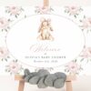 Baby Bunny and Pink Flowers Welcome Sign, Baby Shower Sign, Girl Baby Shower, Printable File, Edit Yourself, SH251 Baby Bunny and Pink Flowers Welcome Sign, Baby Shower Sign, Girl Baby Shower, Printable File, Edit Yourself, SH251
