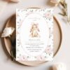 Baby Bunny and Pink Flowers First Birthday Invitation, Birthday Stationery, Girl Birthday, Printable File, Edit Yourself, SH252 Baby Bunny and Pink Flowers First Birthday Invitation, Birthday Stationery, Girl Birthday, Printable File, Edit Yourself, SH252