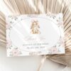 Baby Bunny and Pink Flowers Thank You Card, First Birthday, Girl Birthday, Printable File, Edit Yourself, SH252 Baby Bunny and Pink Flowers Thank You Card, First Birthday, Girl Birthday, Printable File, Edit Yourself, SH252