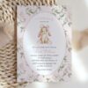 Cute Bunny and Pink Flowers Baby Shower Invitation, Girl Baby Shower, Printable File, Edit Yourself, SH253