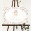 Cute Bunny and Pink Flowers Welcome Sign, Baby Shower Sign, Girl Baby Shower, Printable File, Edit Yourself, SH253 Cute Bunny and Pink Flowers Welcome Sign, Baby Shower Sign, Girl Baby Shower, Printable File, Edit Yourself, SH253