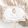 Cute Bunny and Pink Flowers Thank You Card, First Birthday, Girl Birthday, Printable File, Edit Yourself, SH254