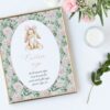 Bunny and Pink Flowers Custom Sign, Printable File, Edit Yourself, SH255 SH256