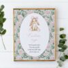 Bunny and Pink Flowers Custom Sign, Printable File, Edit Yourself, SH255 SH256
