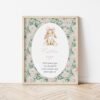 Bunny and Pink Flowers Custom Sign, Printable File, Edit Yourself, SH255 SH256