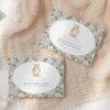 Bunny and Pink Flowers Baby Shower Invitation Suite, Girl Baby Shower, Printable File, Edit Yourself, SH255