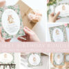 Bunny and Pink Flowers First Birthday Mini Bundle, Girl Birthday, Printable File, Edit Yourself, SH256