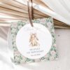 Bunny and Pink Flowers Favor Tags, First Birthday, Girl Birthday, Printable File, Edit Yourself, SH256