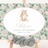 Bunny and Pink Flowers Welcome Sign, First Birthday, Girl Birthday, Printable File, Edit Yourself, SH256 Bunny and Pink Flowers Welcome Sign, First Birthday, Girl Birthday, Printable File, Edit Yourself, SH256