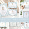 Cute Bunny and Blue Flowers Baby Shower Mini Bundle, Boy Baby Shower, Printable File, Edit Yourself, SH257 Cute Bunny and Blue Flowers Baby Shower Mini Bundle, Boy Baby Shower, Printable File, Edit Yourself, SH257