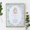 Cute Bunny and Blue Flowers Custom Sign, Printable File, Edit Yourself, SH257 SH258 Cute Bunny and Blue Flowers Custom Sign, Printable File, Edit Yourself, SH257 SH258