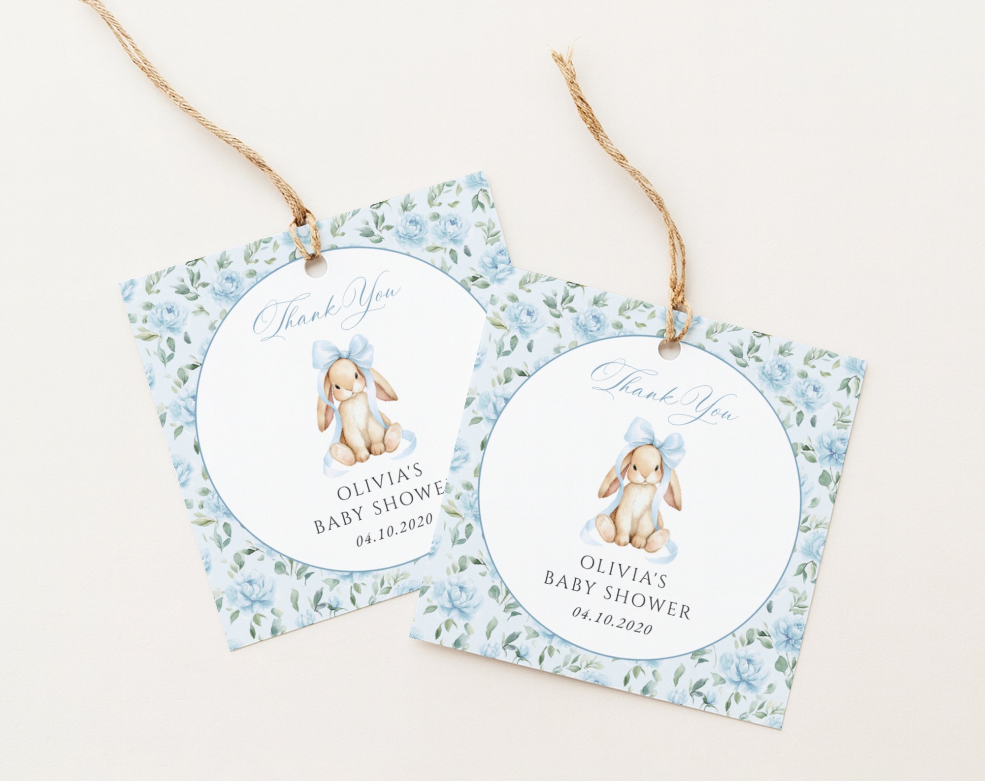 Cute Bunny and Blue Flowers Favor Tags, Gift Tags, Boy Baby Shower, Printable File, Edit Yourself, SH257 Cute Bunny and Blue Flowers Favor Tags, Gift Tags, Boy Baby Shower, Printable File, Edit Yourself, SH257