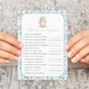 Cute Bunny and Blue Flowers Baby Shower Games, Set of 3 Games, Boy Baby Shower, Printable File, Edit Yourself, SH257 Cute Bunny and Blue Flowers Baby Shower Games, Set of 3 Games, Boy Baby Shower, Printable File, Edit Yourself, SH257