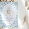 Cute Bunny and Blue Flowers Baby Shower Invitation, Boy Baby Shower, Printable File, Edit Yourself, SH257 Cute Bunny and Blue Flowers Baby Shower Invitation, Boy Baby Shower, Printable File, Edit Yourself, SH257
