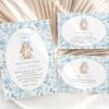 Cute Bunny and Blue Flowers Baby Shower Invitation Suite, Boy Baby Shower, Printable File, Edit Yourself, SH257 Cute Bunny and Blue Flowers Baby Shower Invitation Suite, Boy Baby Shower, Printable File, Edit Yourself, SH257