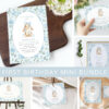 Cute Bunny and Blue Flowers First Birthday Mini Bundle, Boy Birthday, Printable File, Edit Yourself, SH258 Cute Bunny and Blue Flowers First Birthday Mini Bundle, Boy Birthday, Printable File, Edit Yourself, SH258