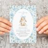 Cute Bunny and Blue Flowers First Birthday Invitation, Birthday Stationery, Boy Birthday, Printable File, Edit Yourself, SH258 Cute Bunny and Blue Flowers First Birthday Invitation, Birthday Stationery, Boy Birthday, Printable File, Edit Yourself, SH258