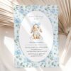 Cute Bunny and Blue Flowers First Birthday Invitation, Birthday Stationery, Boy Birthday, Printable File, Edit Yourself, SH258 Cute Bunny and Blue Flowers First Birthday Invitation, Birthday Stationery, Boy Birthday, Printable File, Edit Yourself, SH258