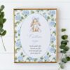 Baby Bunny and Blue Flowers Custom Sign, Printable File, Edit Yourself, SH259 SH260