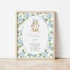 Baby Bunny and Blue Flowers Custom Sign, Printable File, Edit Yourself, SH259 SH260