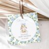 Baby Bunny and Blue Flowers Favor Tags, Gift Tags, Boy Baby Shower, Printable File, Edit Yourself, SH259