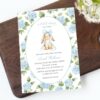 Baby Bunny and Blue Flowers Baby Shower Invitation, Boy Baby Shower, Printable File, Edit Yourself, SH259