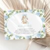 Baby Bunny and Blue Flowers Baby Shower Invitation Suite, Boy Baby Shower, Printable File, Edit Yourself, SH259