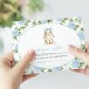 Baby Bunny and Blue Flowers Baby Shower Invitation Suite, Boy Baby Shower, Printable File, Edit Yourself, SH259
