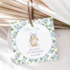 Baby Bunny and Blue Flowers Favor Tags, First Birthday, Boy Birthday, Printable File, Edit Yourself, SH260