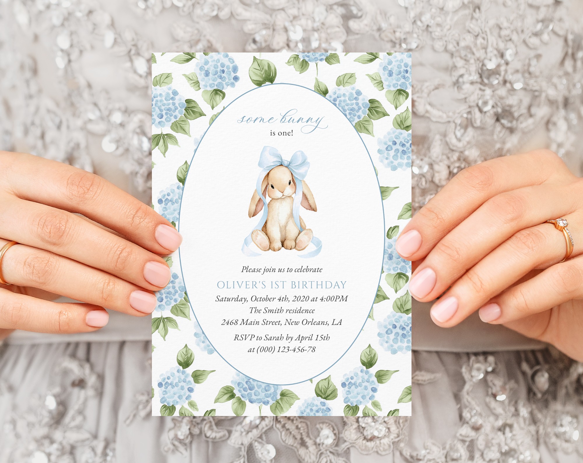 Baby Bunny and Blue Flowers First Birthday Invitation, Birthday Stationery, Boy Birthday, Printable File, Edit Yourself, SH260 Baby Bunny and Blue Flowers First Birthday Invitation, Birthday Stationery, Boy Birthday, Printable File, Edit Yourself, SH260